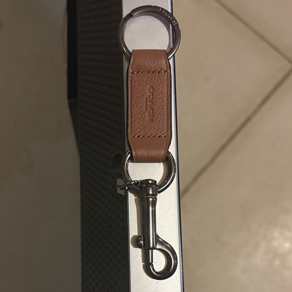 Coach Tan Leather Keychain